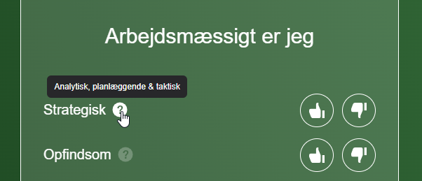Synonymer for tillægsord på Personprofil